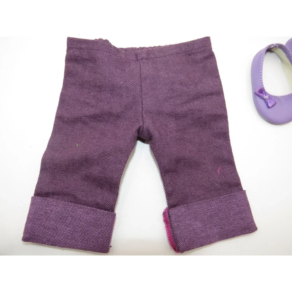 American Girl Real Strong Kind Butterfly Outfit Shirt Pants Shoes Purple